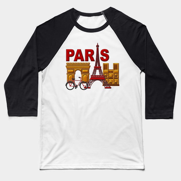 Paris, France, City of the world Baseball T-Shirt by Ariela-Alez